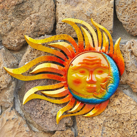 Wotieuns decorative sun wall art enhances curb appeal.