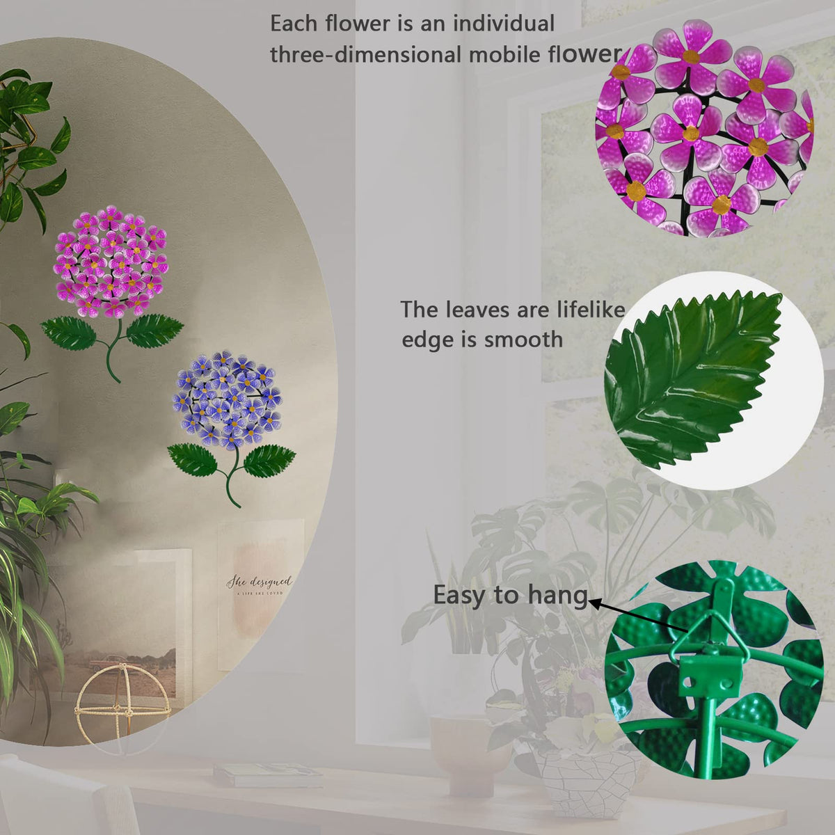 Wotieuns hydrangea wall decor adds garden-ready color and texture