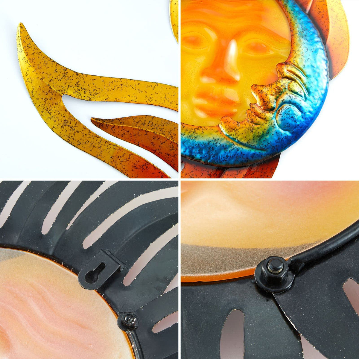 Wotieuns sun and moon sculpture suitable for patio or fence.