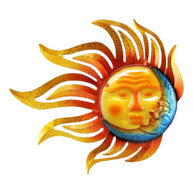 Wotieuns sun and moon wall art for outdoor garden display.