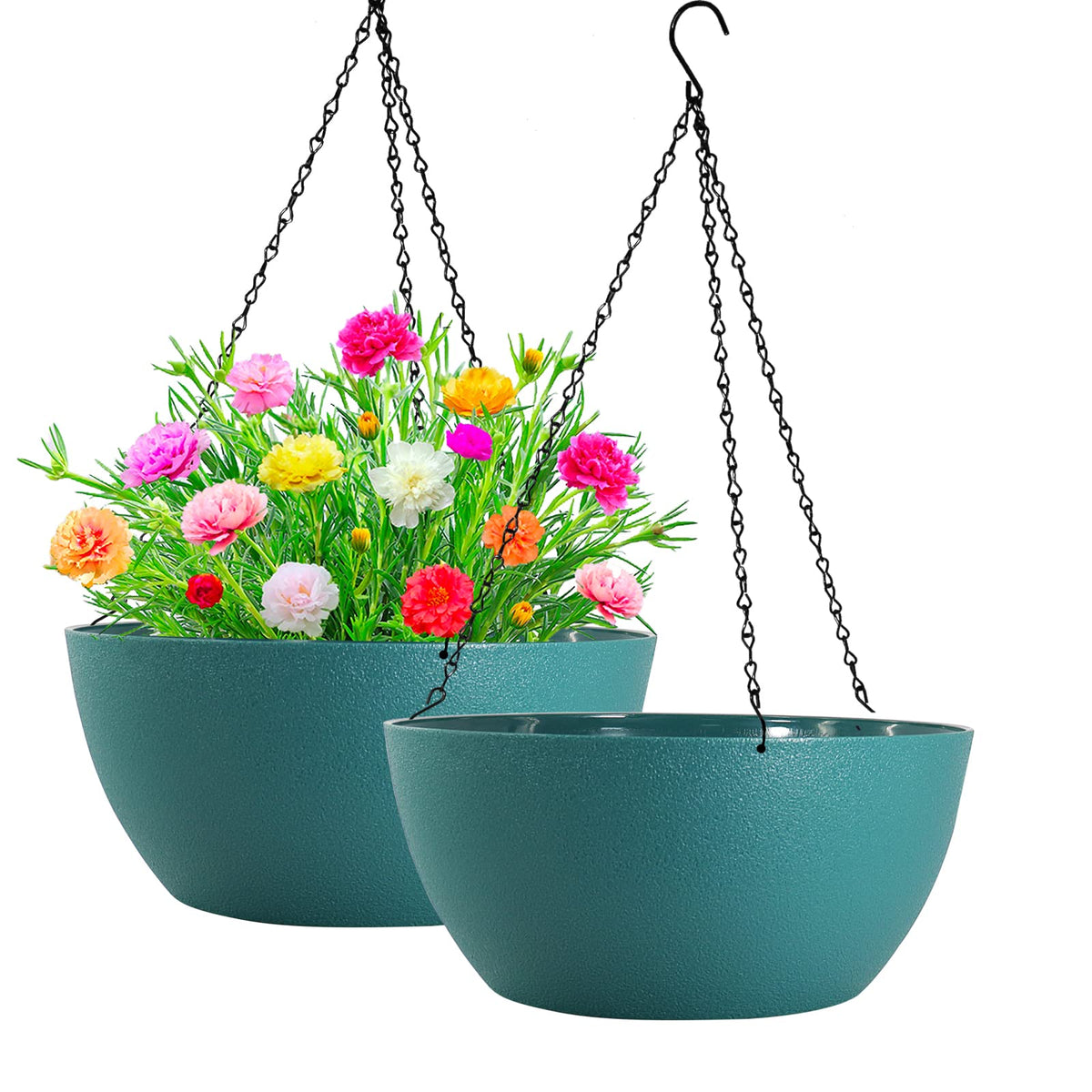 WOUSIWER 13-inch hanging planter with drainage holes for healthy indoor greenery.