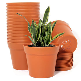 WOUSIWER 16-pack planter and tray set for organized indoor gardening.