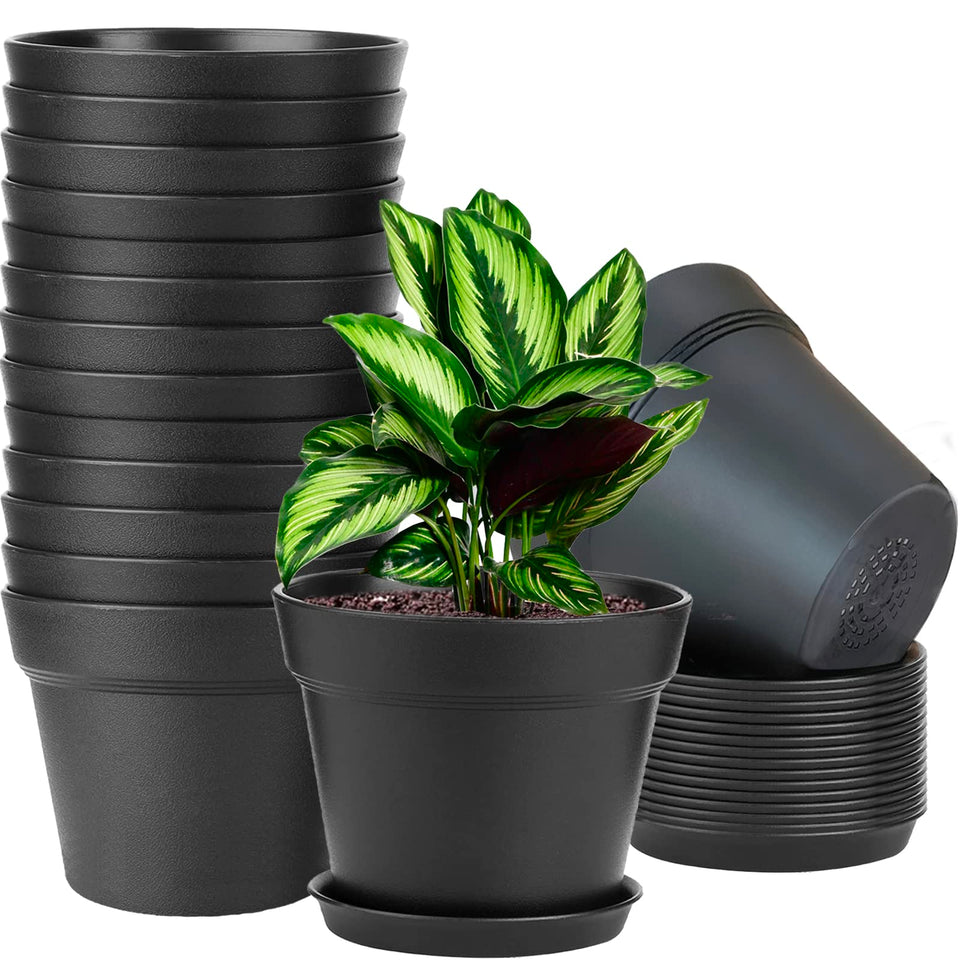 WOUSIWER 16-pack 6-inch planters with drainage holes for indoor plants