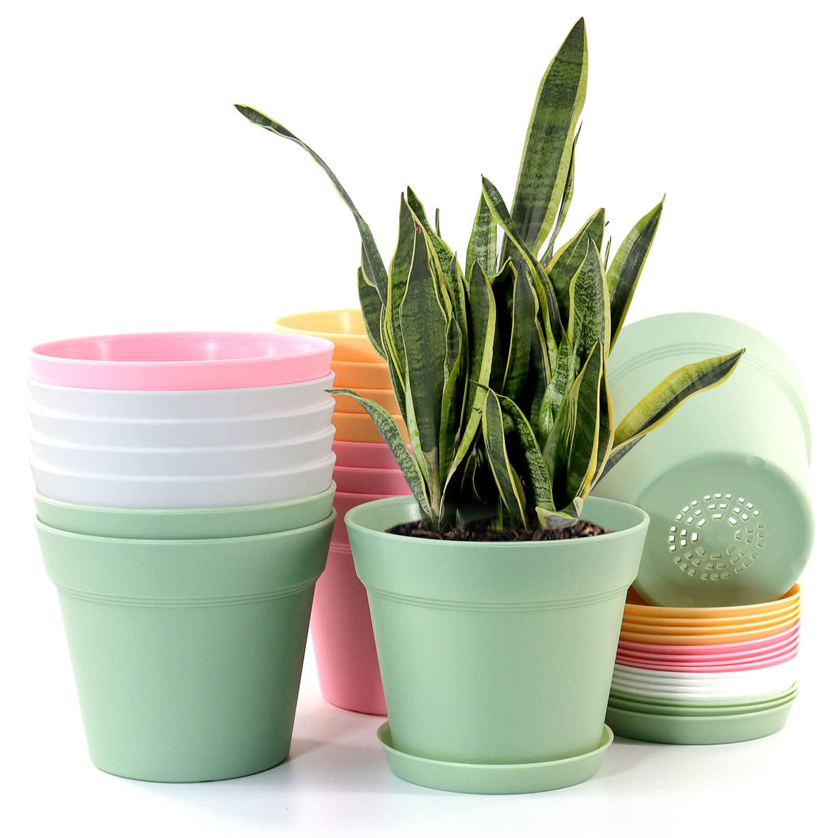 WOUSIWER 6-inch planter with drainage holes for healthy watering