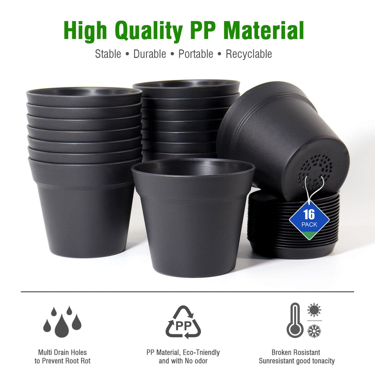 WOUSIWER 6-inch pot dimensions fit shelves and windowsills