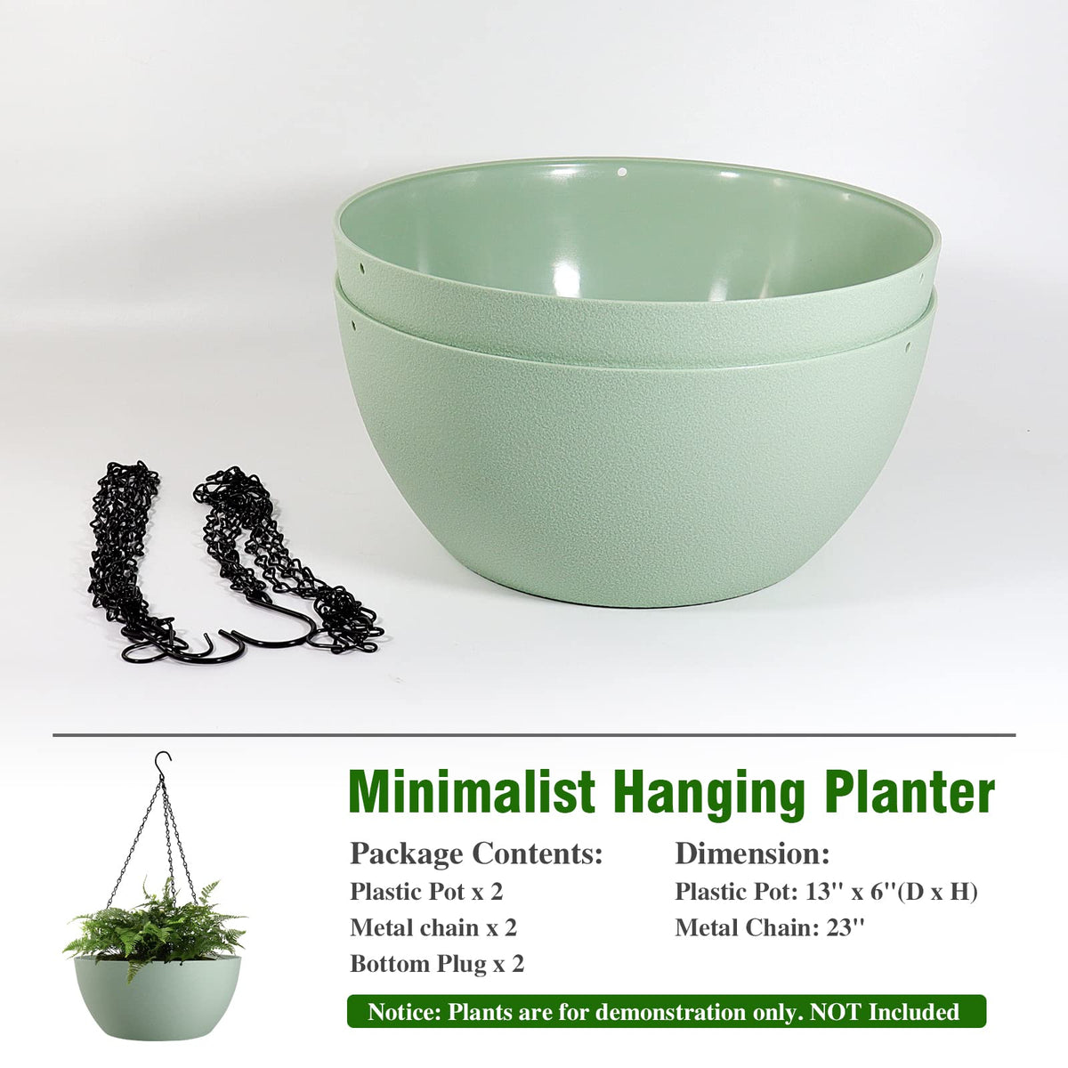 WOUSIWER hanging planter drainage holes plugs illustrate water control for healthy plants