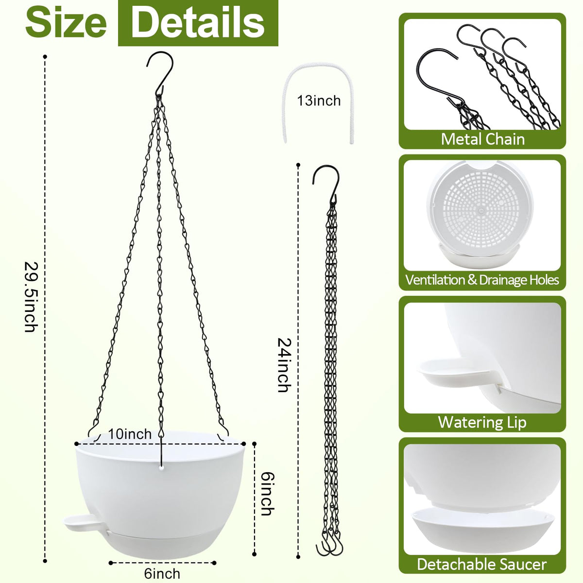 WOUSIWER reservoir tray detachable for extended, low-maintenance watering.