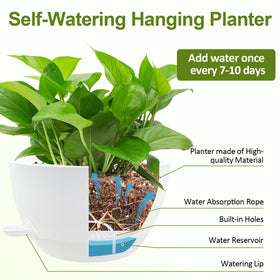 WOUSIWER indoor-outdoor white hanging baskets suitable for multiple spaces