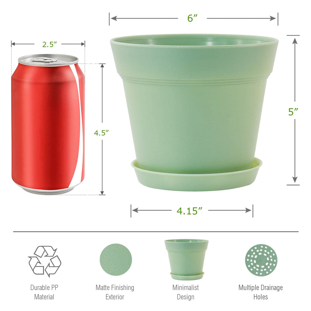 WOUSIWER lightweight durable plastic planter ready for windowsill use