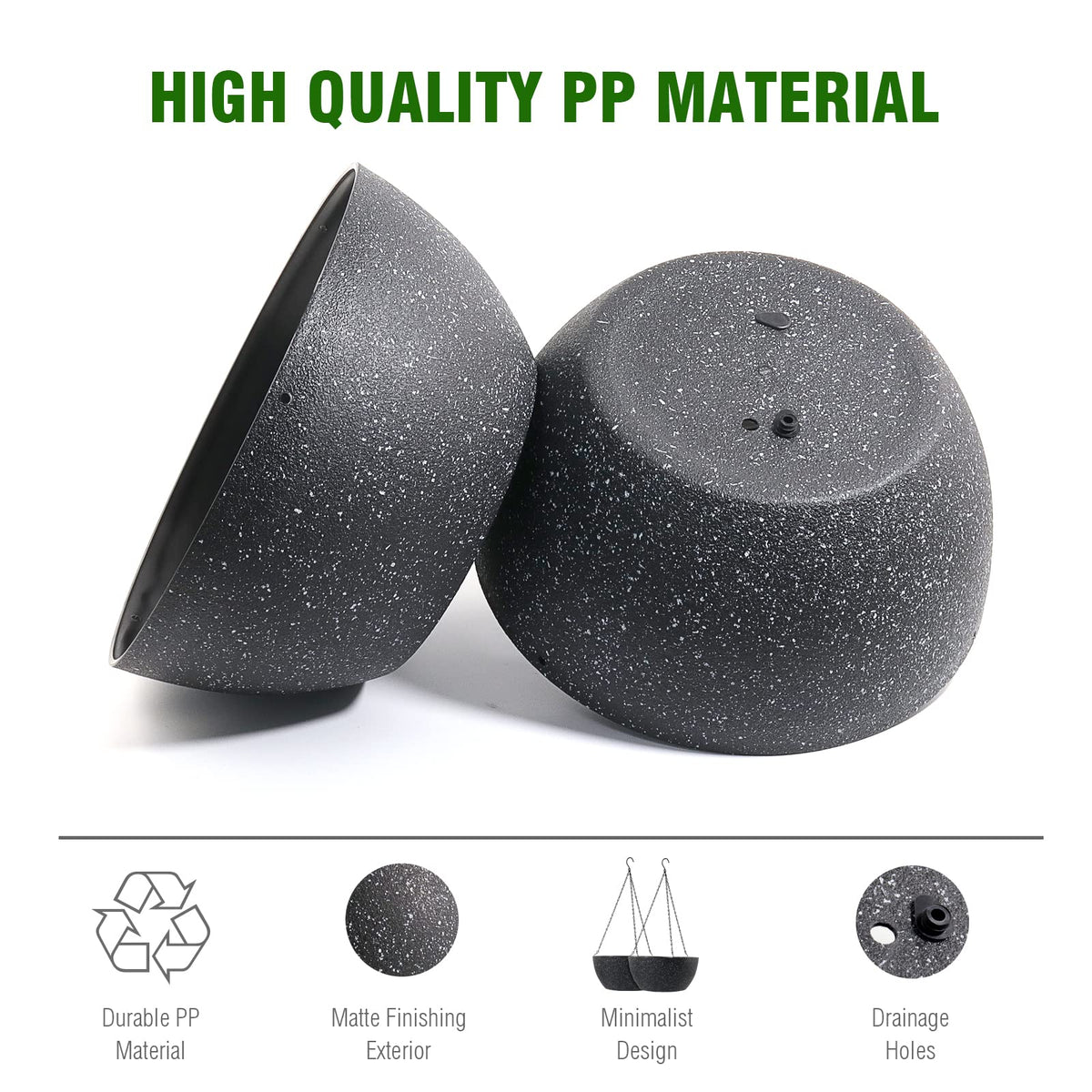 WOUSIWER lightweight plastic hanging planter for quick, easy installation