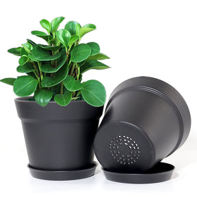 WOUSIWER planter trays set catches excess water and protects surfaces