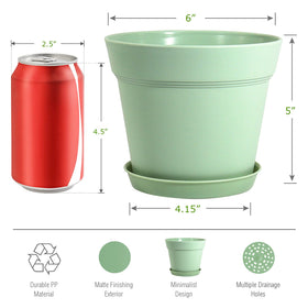WOUSIWER planter with drainage holes promotes proper watering and soil retention