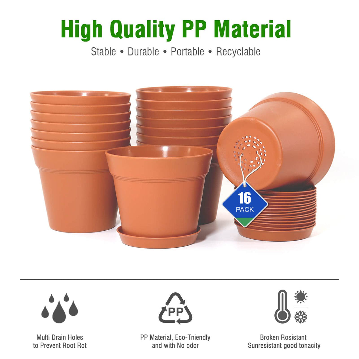 WOUSIWER planters with saucers protect surfaces from excess moisture.