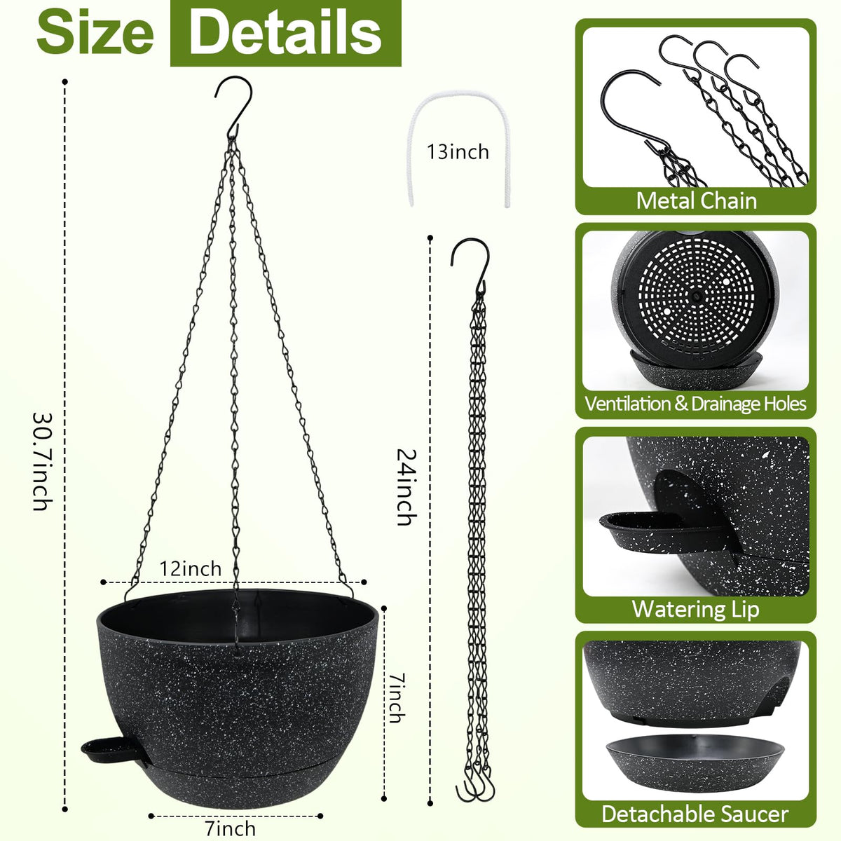 Detachable reservoir tray from WOUSIWER planter stores moisture for plants.