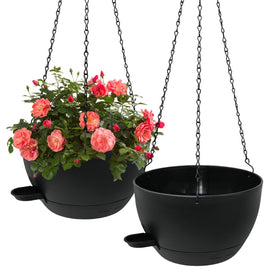 WOUSIWER self-watering hanging planter front view for easy plant care indoors and outdoors