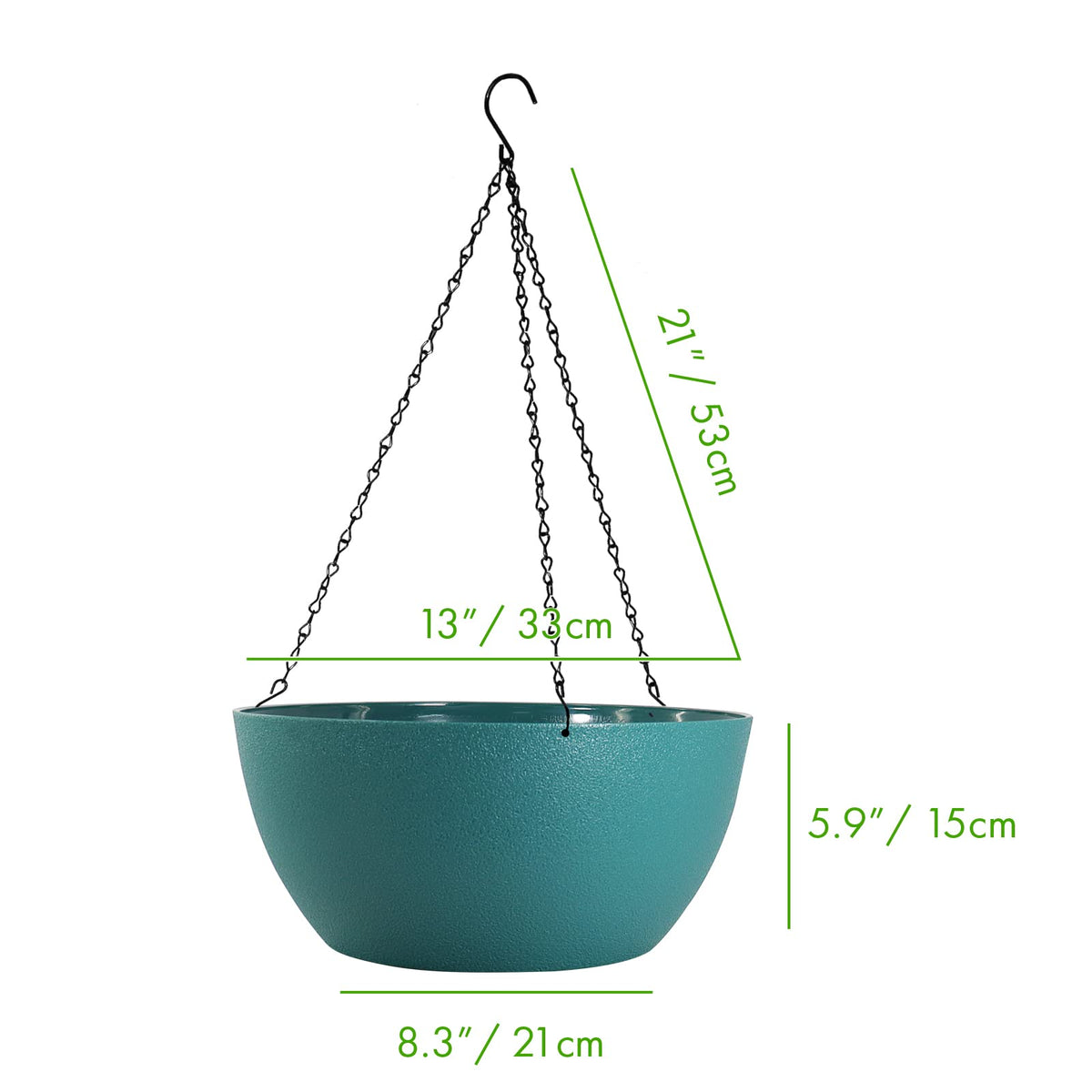 WOUSIWER two-pack Myrtle Green planters ideal for stylish outdoor decor.