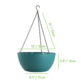WOUSIWER two-pack Myrtle Green planters ideal for stylish outdoor decor.