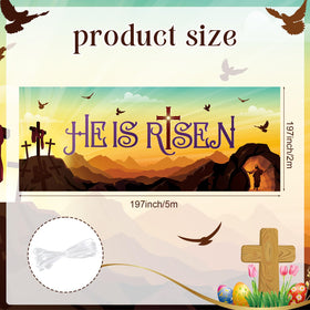 WovWeave Easter banner with doves and lilies for graceful ambiance