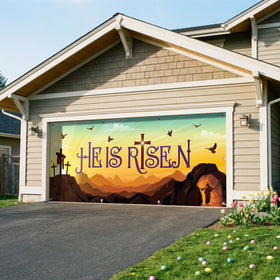 WovWeave Easter banner showing nylon ropes setup for hanging