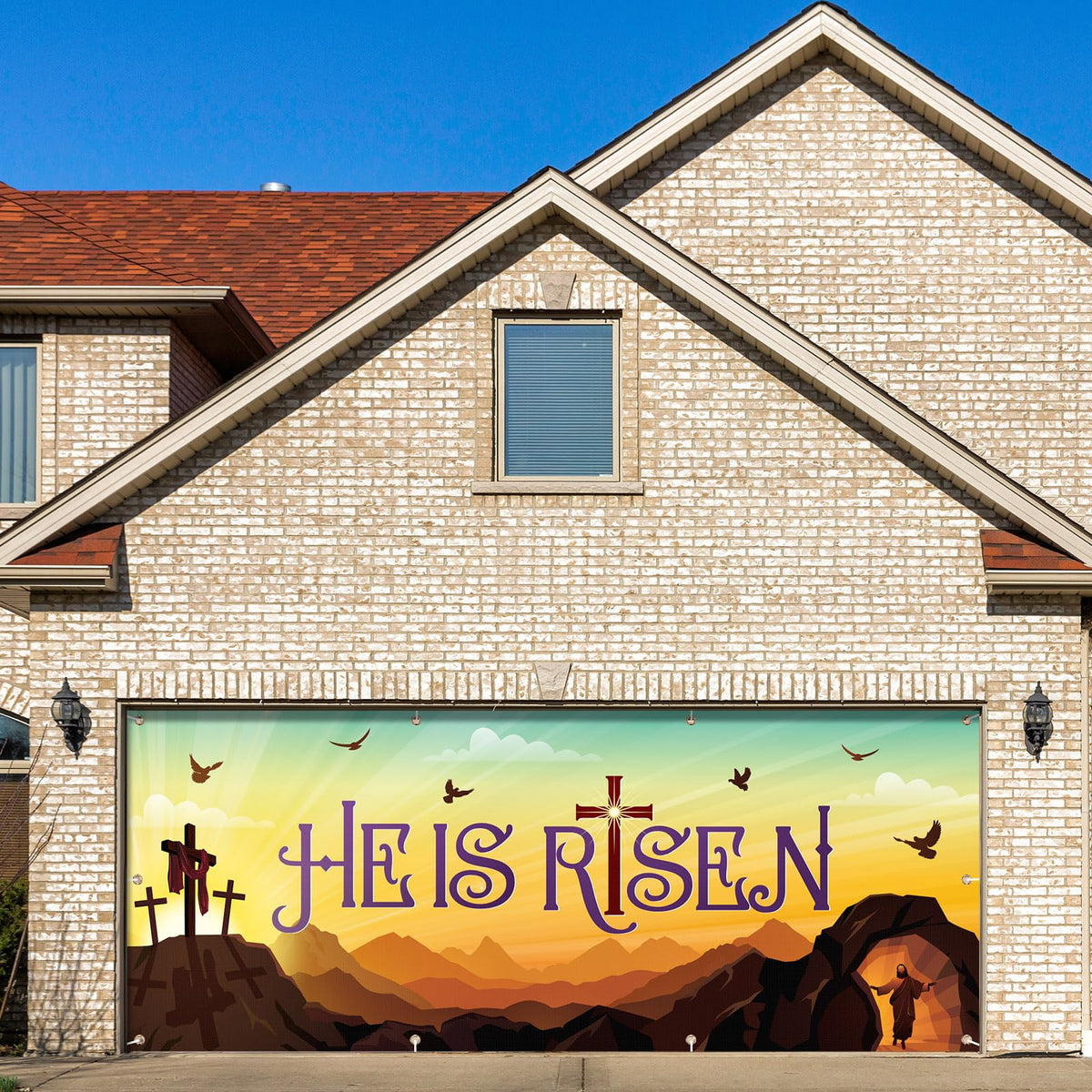 WovWeave Easter banner made of durable polyester material