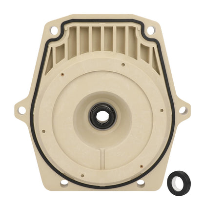 Wowewk seal plate on Whisperflo pump illustrates compatibility and reliable operation.