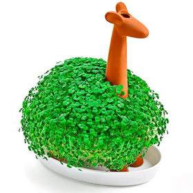 WOWMVP giraffe planter front view adds whimsy to desks while supporting chia growth