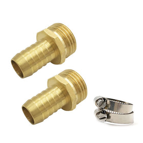 Wowoda brass garden hose connector with 1/2 inch barb for secure, leak-resistant connections.