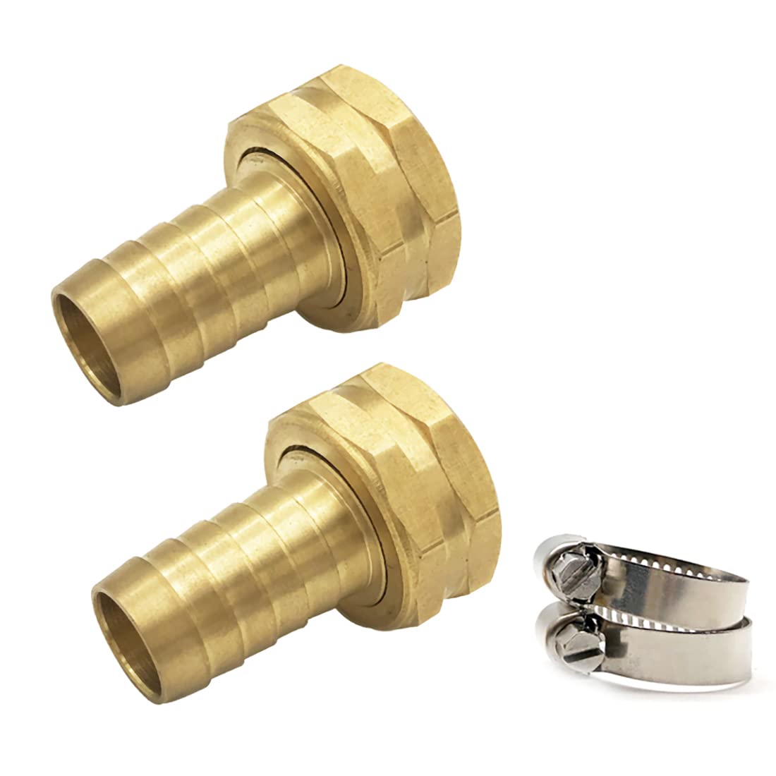 Wowoda female brass garden hose connector with half-inch barb for leak-free repairs.