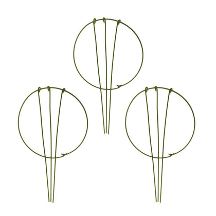 Wowoda garden plant support ring with 10 inch diameter blending with greenery to support climbing plants