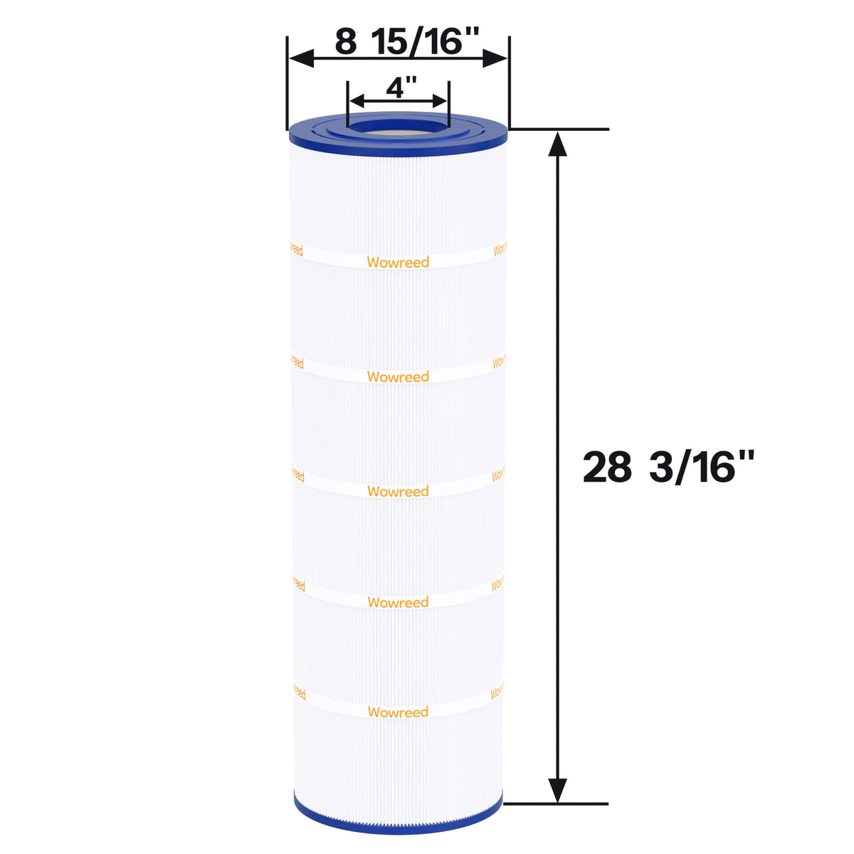 Wowreed pool filter body close-up highlighting durable diameter and seal