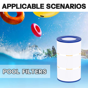Wowreed pool filter’s easy-clean fabric design facilitates rinsing and reuse