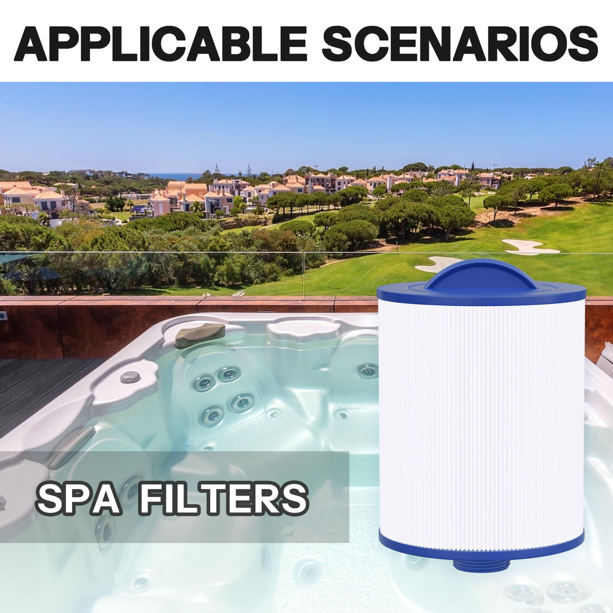 Wowreed spa filter compatible with Island Spas 06-0005-12 for simple cleaning.