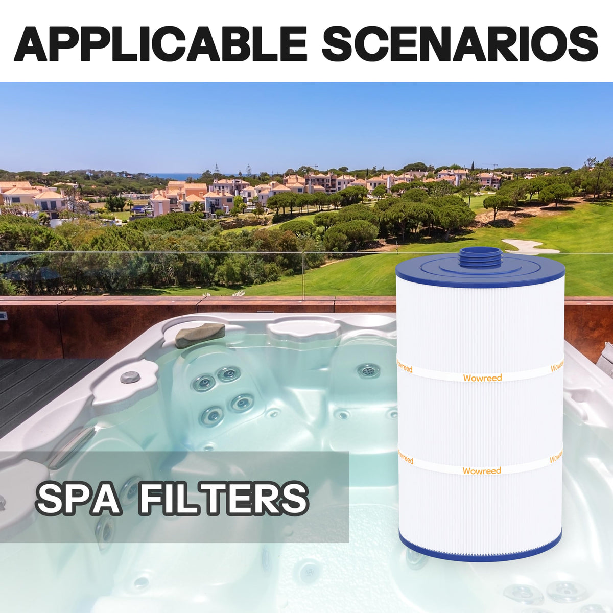 Wowreed spa filter solid end caps extend filter life