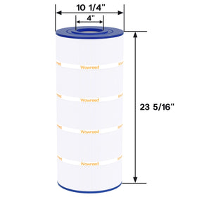 Wowreed SwimClear CX150XRE filter end cap detail demonstrates sturdy construction for long life