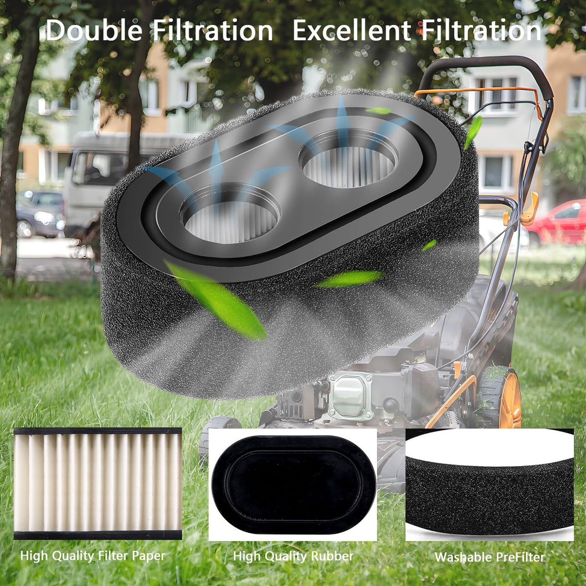 Woxla premium filter paper and rubber construction protects the carburetor from debris.