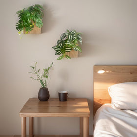 WOYOO artificial plants in wood vases for maintenance-free greenery indoors