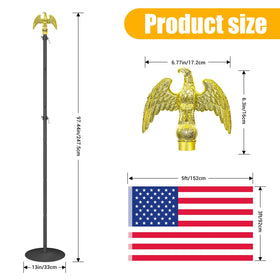 Wphold 8-foot telescoping flag pole fits compact indoor spaces elegantly.