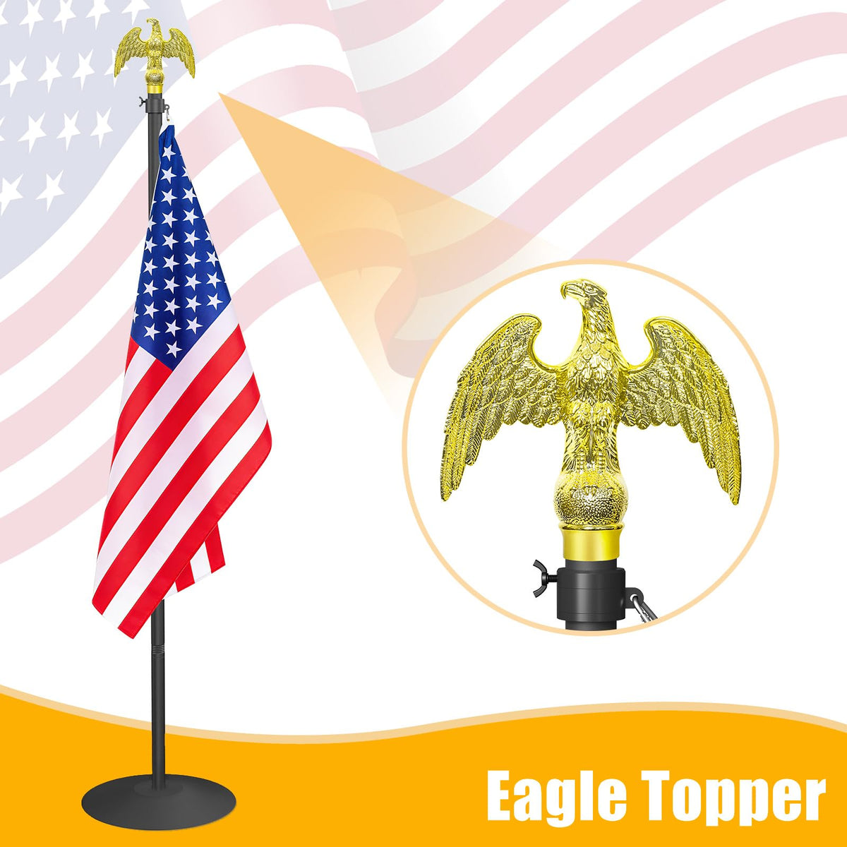 Wphold sturdy 13-inch round base supports stable indoor flag displays.