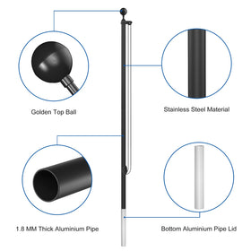 Wphold flag pole kit storage-ready design allows easy disassembly after events.