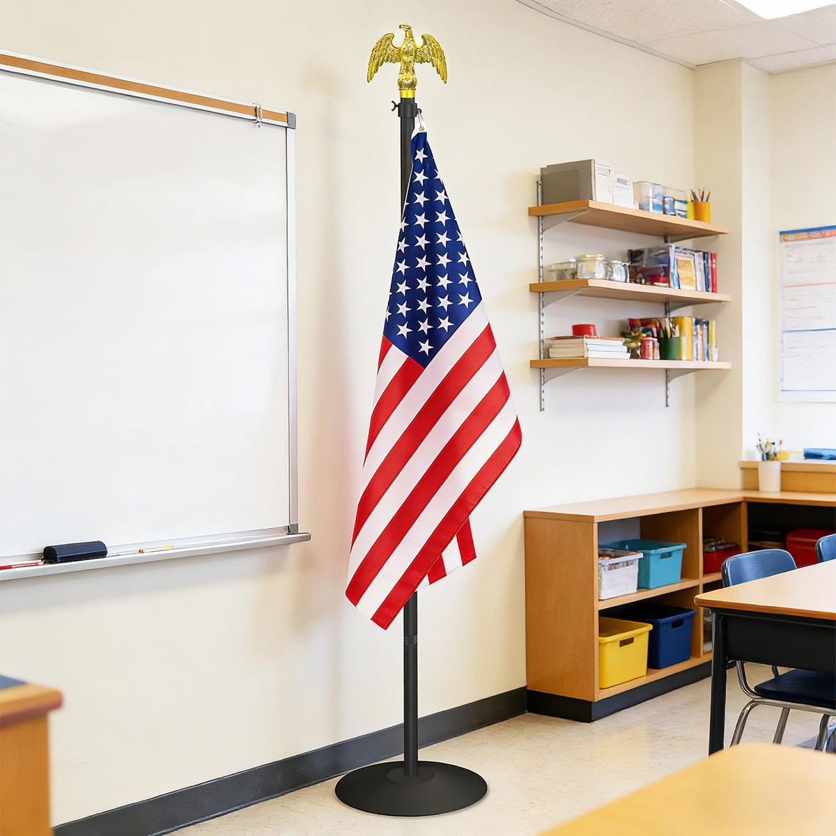 Wphold easy tool-free assembly for quick, hassle-free flag setup.