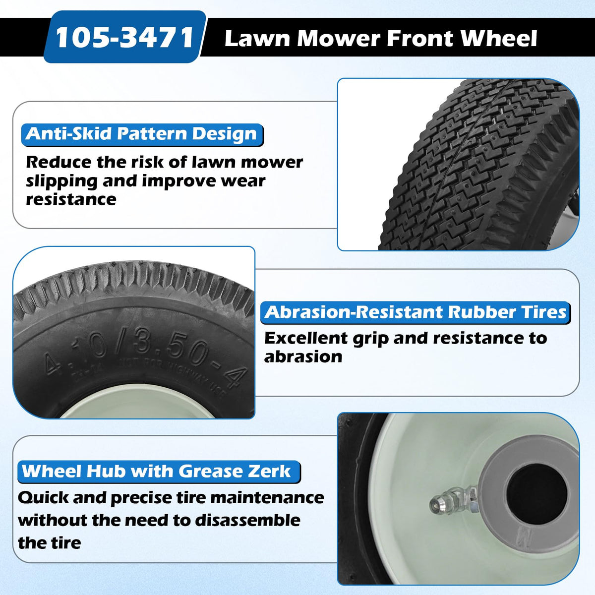 WPL 105-3471 compatible with Toro and Exmark models for seamless mower compatibility.