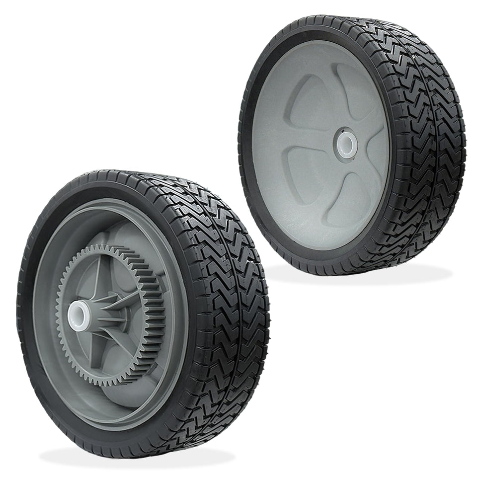 WPL 40987 lawn sweeper wheel assembly front view boosts stability and control.