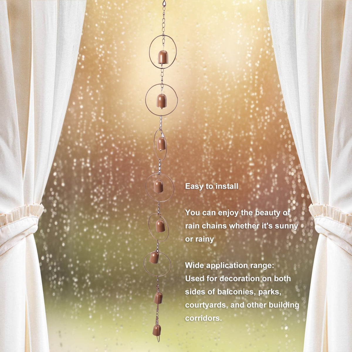 WQAPVHBG garden rain bells highlight outdoor ambience and drainage function