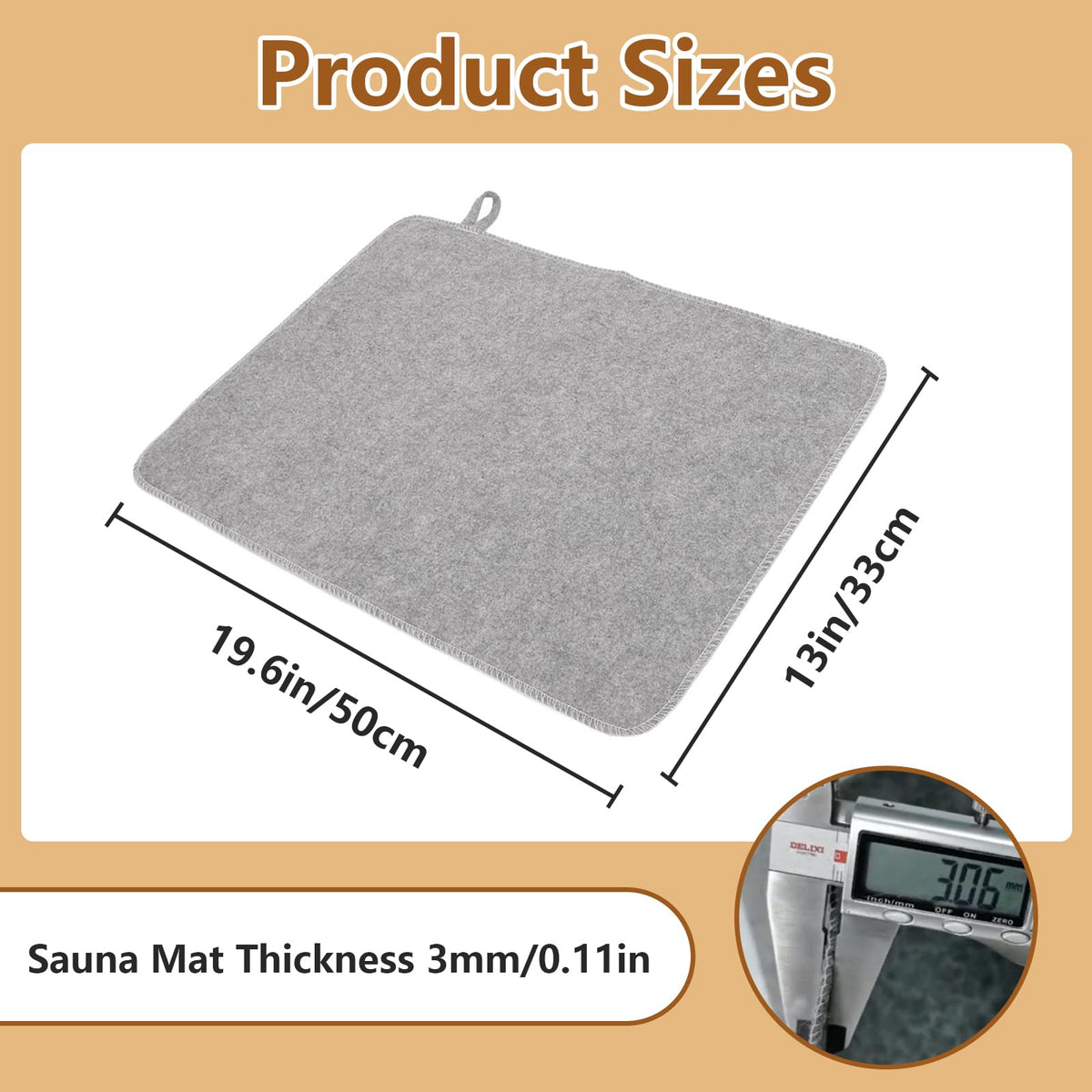 WQAPVHBG sauna seat mat in gray for comfortable steam room sessions.