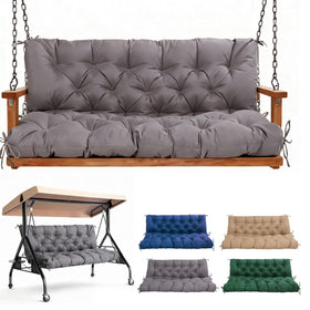 WQlittuK 60inch porch swing cushion with backrest and straps for stable outdoor seating.