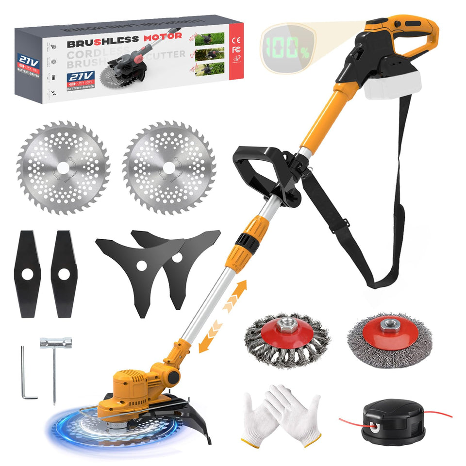 WQZXRTHY electric weed wacker foldable design for compact storage.
