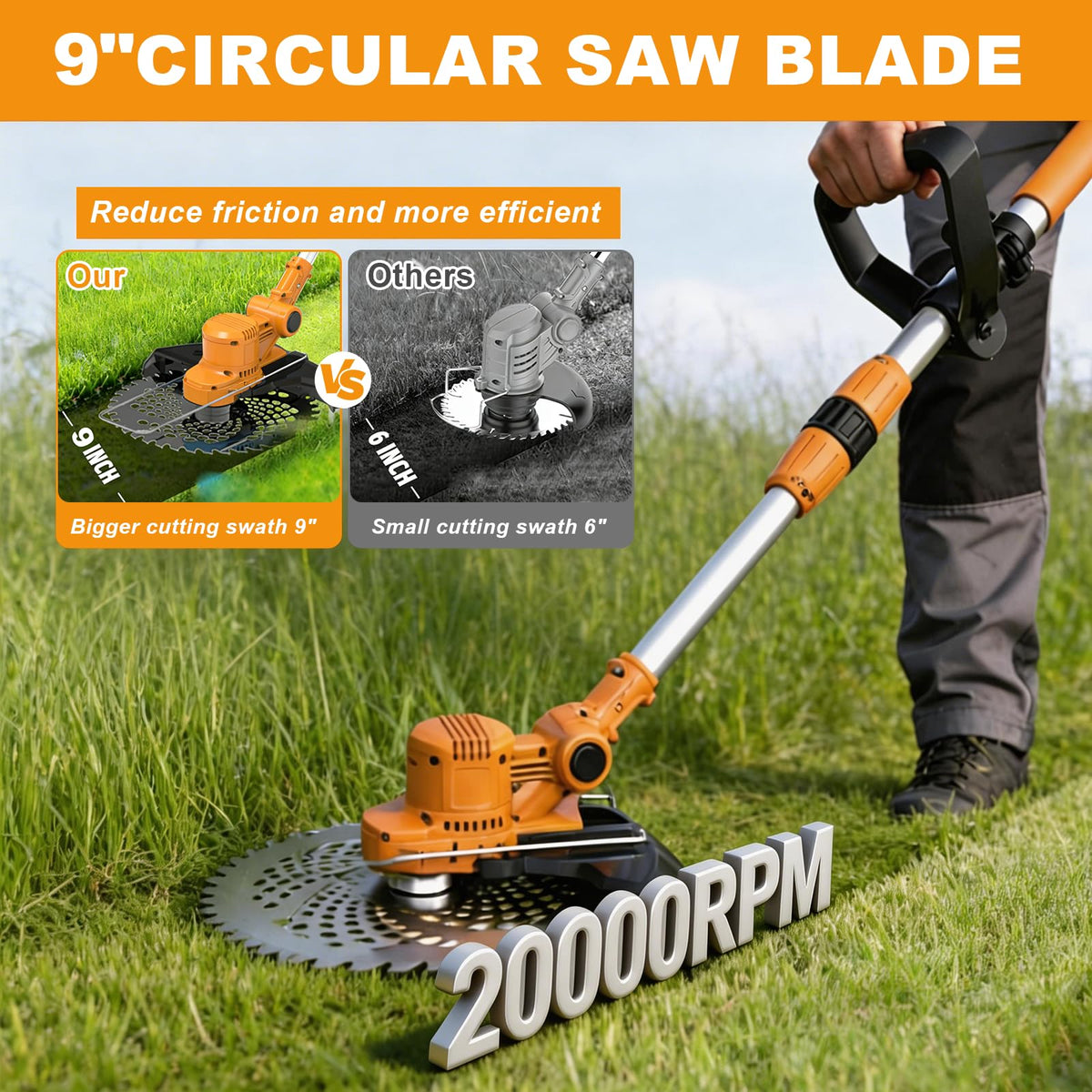 WQZXRTHY extendable shaft reaches tight spots from 38.6 to 61 inches.