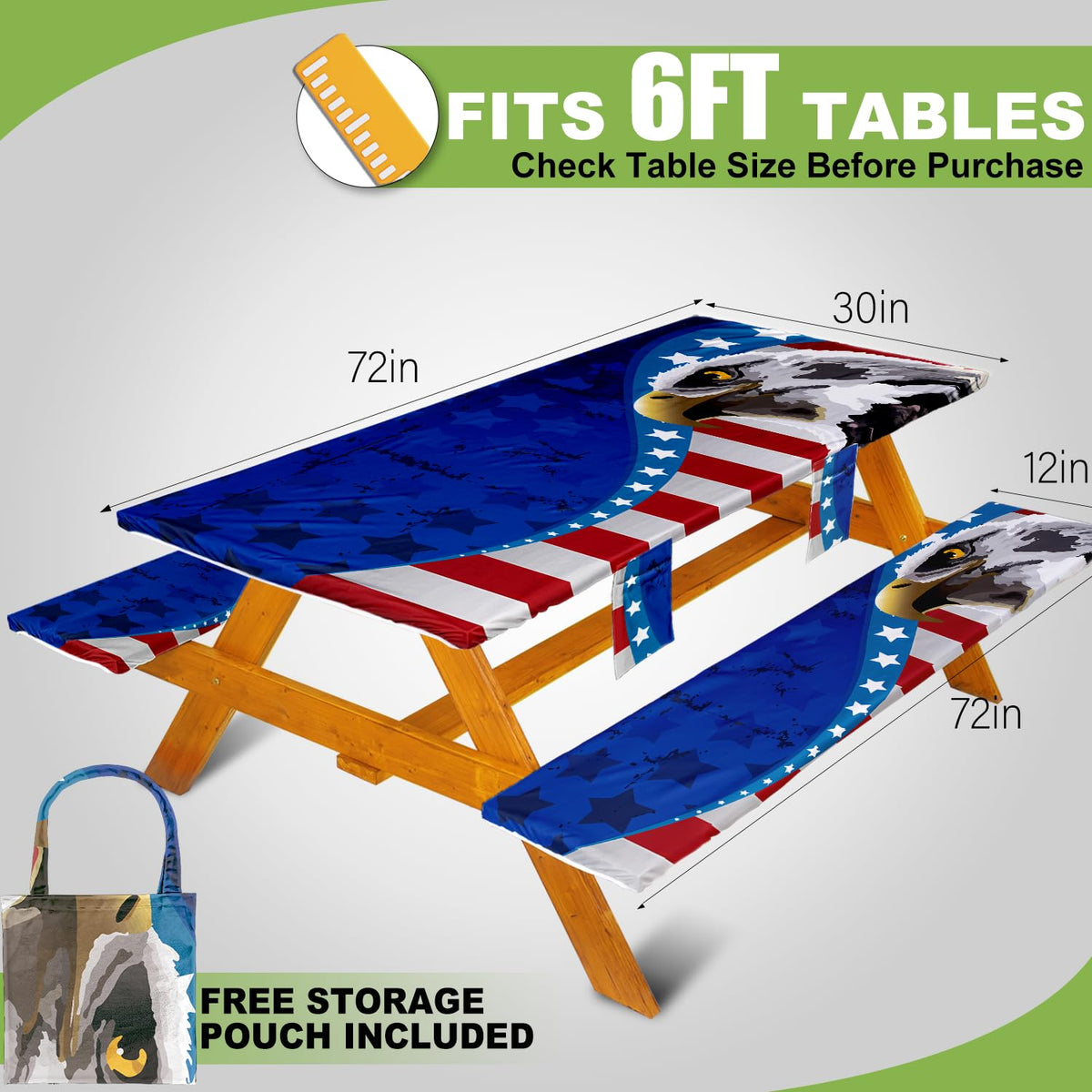 Wrakus bench cover 72x12 fitted on benches for outdoor dining