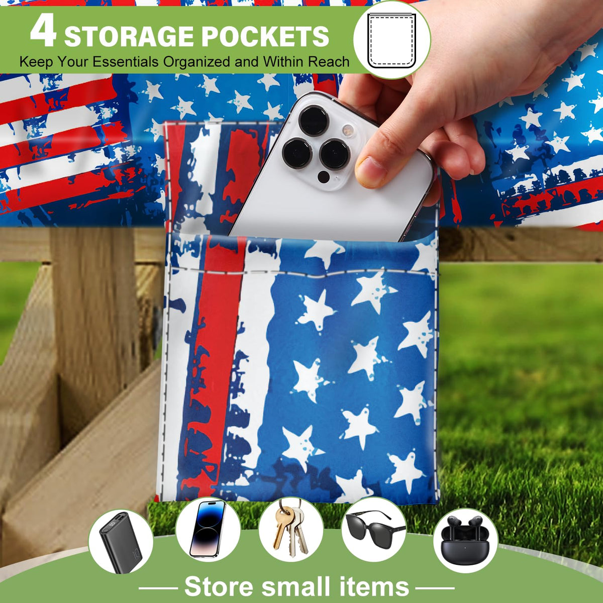 Wrakus elastic edge fit demonstrating wind-resistant securing for breezy picnics.