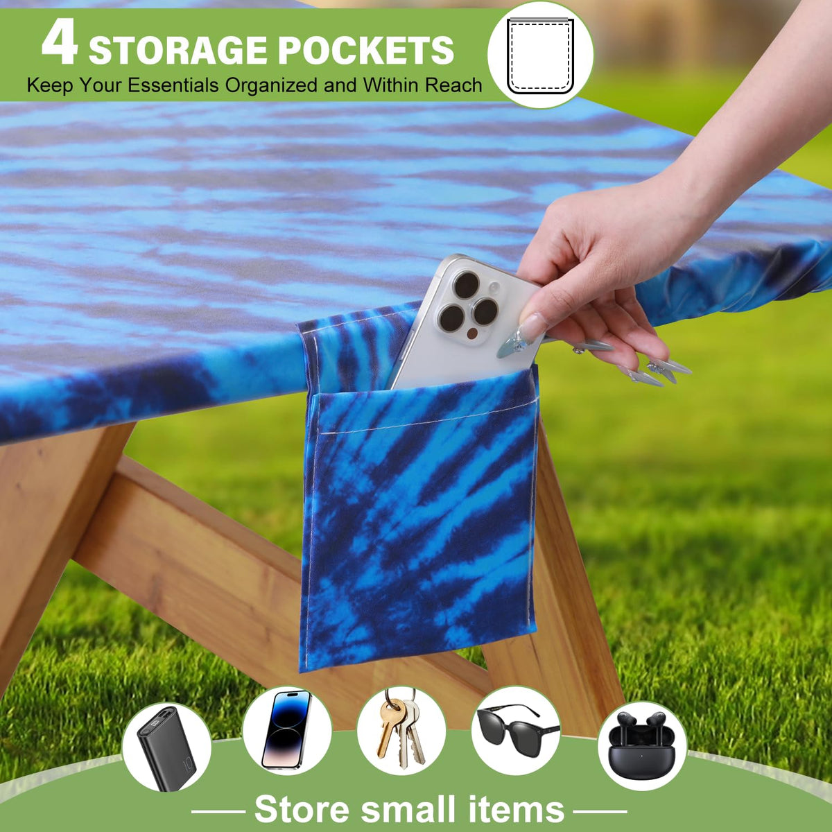 Wrakus elastic-edge fit prevents shifting in windy outdoor settings